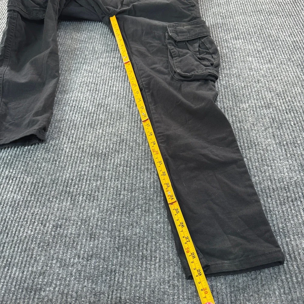 Wrangler Mens Regular Taper Cargo Pants 28x30 Black Stretch Utility